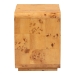 bali & pari Netra Modern and Contemporary Natural Real Burl Wood 1-Drawer Nightstand - BSOKL-1570-Natural Burl Op1-Ebony-NS-BOXED