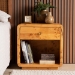 bali & pari Netra Modern and Contemporary Natural Real Burl Wood 1-Drawer Nightstand - BSOKL-1570-Natural Burl Op1-Ebony-NS-BOXED
