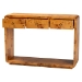 bali & pari Netra Modern and Contemporary Natural Real Burl Wood Console Table - BSOKL-1572-Natural Burl Op1-Ebony-3DW-Console Table-BOXED