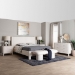 Baxton Studio Laria Modern White Teddy-Bear Fabric King Size 5-Piece Bedroom Set - BSOBBT61176 A1-White-King 5PC Bedroom Set