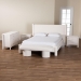 Baxton Studio Laria Modern White Teddy-Bear Fabric King Size 5-Piece Bedroom Set - BSOBBT61176 A1-White-King 5PC Bedroom Set