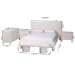 Baxton Studio Laria Modern White Teddy-Bear Fabric King Size 5-Piece Bedroom Set - BSOBBT61176 A1-White-King 5PC Bedroom Set