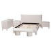 Baxton Studio Laria Modern White Teddy-Bear Fabric King Size 5-Piece Bedroom Set - BSOBBT61176 A1-White-King 5PC Bedroom Set