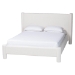 Baxton Studio Laria Modern White Teddy-Bear Fabric King Size 5-Piece Bedroom Set - BSOBBT61176 A1-White-King 5PC Bedroom Set