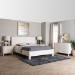 Baxton Studio Laria Modern White Teddy-Bear Fabric King Size 4-Piece Bedroom Set - BSOBBT61176 A1-White-King 4PC Bedroom Set