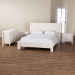 Baxton Studio Laria Modern White Teddy-Bear Fabric King Size 4-Piece Bedroom Set - BSOBBT61176 A1-White-King 4PC Bedroom Set