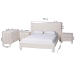 Baxton Studio Laria Modern White Teddy-Bear Fabric King Size 4-Piece Bedroom Set - BSOBBT61176 A1-White-King 4PC Bedroom Set