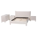 Baxton Studio Laria Modern White Teddy-Bear Fabric King Size 4-Piece Bedroom Set - BSOBBT61176 A1-White-King 4PC Bedroom Set