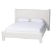 Baxton Studio Laria Modern White Teddy-Bear Fabric King Size 4-Piece Bedroom Set - BSOBBT61176 A1-White-King 4PC Bedroom Set