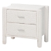 Baxton Studio Laria Modern White Teddy-Bear Fabric King Size 4-Piece Bedroom Set - BSOBBT61176 A1-White-King 4PC Bedroom Set