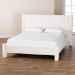Baxton Studio Laria Modern White Teddy-Bear Fabric King Size Platform Bed - BSOBBT61176 A1-White-King