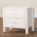 Baxton Studio Laria Modern White Teddy-Bear Fabric 2-Drawer Nightstand - BSOBBT3225-White-NS