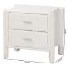 Baxton Studio Laria Modern White Teddy-Bear Fabric 2-Drawer Nightstand - BSOBBT3225-White-NS