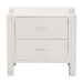 Baxton Studio Laria Modern White Teddy-Bear Fabric 2-Drawer Nightstand - BSOBBT3225-White-NS