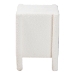 Baxton Studio Laria Modern White Teddy-Bear Fabric 2-Drawer Nightstand - BSOBBT3225-White-NS