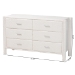 Baxton Studio Laria Modern White Teddy-Bear Fabric 6-Drawer Dresser - BSOBBT2054 A1-White-Dresser