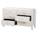 Baxton Studio Laria Modern White Teddy-Bear Fabric 6-Drawer Dresser - BSOBBT2054 A1-White-Dresser