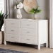 Baxton Studio Laria Modern White Teddy-Bear Fabric 6-Drawer Dresser - BSOBBT2054 A1-White-Dresser