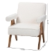 Baxton Studio Georgina Japandi Cream Boucle and Walnut Brown Wood Accent Chair - BSOBBT8074-Cream-CC