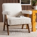 Baxton Studio Georgina Japandi Cream Boucle and Walnut Brown Wood Accent Chair - BSOBBT8074-Cream-CC