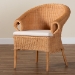 bali & pari Tamara Bohemian Braided Honey Rattan Dining Chair - BSOTamara-Light Honey Rattan-AC