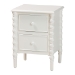 Baxton Studio Malinda Classic White Wood 2-Drawer End Table with Spindle Legs