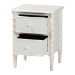 Baxton Studio Malinda Classic White Wood 2-Drawer End Table with Spindle Legs - BSOJY24A172-Off White/Wooden-End Table