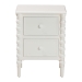 Baxton Studio Malinda Classic White Wood 2-Drawer End Table with Spindle Legs - BSOJY24A172-Off White/Wooden-End Table