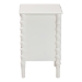 Baxton Studio Malinda Classic White Wood 2-Drawer End Table with Spindle Legs - BSOJY24A172-Off White/Wooden-End Table