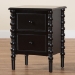 Baxton Studio Malinda Classic Black Wood 2-Drawer End Table with Spindle Legs - BSOJY24A172-Black/Wooden-End Table