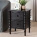 Baxton Studio Malinda Classic Black Wood 2-Drawer End Table with Spindle Legs - BSOJY24A172-Black/Wooden-End Table