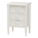 Baxton Studio Malinda Classic White Wood 3-Drawer End Table with Spindle Legs