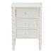 Baxton Studio Malinda Classic White Wood 3-Drawer End Table with Spindle Legs - BSOJY24A173-Off White/Wooden-End Table