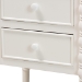 Baxton Studio Malinda Classic White Wood 3-Drawer End Table with Spindle Legs - BSOJY24A173-Off White/Wooden-End Table