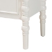 Baxton Studio Malinda Classic White Wood 3-Drawer End Table with Spindle Legs - BSOJY24A173-Off White/Wooden-End Table