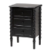 Baxton Studio Malinda Classic Black Wood 3-Drawer End Table with Spindle Legs