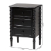 Baxton Studio Malinda Classic Black Wood 3-Drawer End Table with Spindle Legs - BSOJY24A173-Black/Wooden-End Table