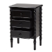 Baxton Studio Malinda Classic Black Wood 3-Drawer End Table with Spindle Legs - BSOJY24A173-Black/Wooden-End Table