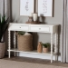 Baxton Studio Malinda Classic White Wood 2-Drawer Console Table with Spindle Legs - BSOJY24A178-Off White/Wooden-Console Table