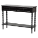 Baxton Studio Malinda Classic Black Wood 2-Drawer Console Table with Spindle Legs