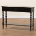 Baxton Studio Malinda Classic Black Wood 2-Drawer Console Table with Spindle Legs - BSOJY24A178-Black/Wooden-Console Table