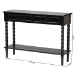 Baxton Studio Malinda Classic Black Wood 2-Drawer Console Table with Spindle Legs - BSOJY24A178-Black/Wooden-Console Table