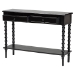 Baxton Studio Malinda Classic Black Wood 2-Drawer Console Table with Spindle Legs - BSOJY24A178-Black/Wooden-Console Table
