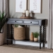 Baxton Studio Malinda Classic Black Wood 2-Drawer Console Table with Spindle Legs - BSOJY24A178-Black/Wooden-Console Table