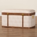 Baxton Studio Brenner Modern Transitional Beige Faux Shagreen Storage Trunk - BSOJY24A092-Large-Beige/Shagreen-Storage Ottoman