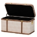 Baxton Studio Brenner Modern Transitional Beige Faux Shagreen Storage Trunk - BSOJY24A092-Large-Beige/Shagreen-Storage Ottoman