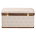 Baxton Studio Brenner Modern Transitional Beige Faux Shagreen Storage Trunk - BSOJY24A092-Large-Beige/Shagreen-Storage Ottoman