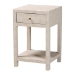 Baxton Studio Dansby Modern Beige Faux Shagreen 1-Drawer End Table