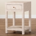 Baxton Studio Dansby Modern Beige Faux Shagreen 1-Drawer End Table - BSOJY24A098-Beige/Shagreen-End Table
