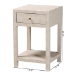 Baxton Studio Dansby Modern Beige Faux Shagreen 1-Drawer End Table - BSOJY24A098-Beige/Shagreen-End Table
